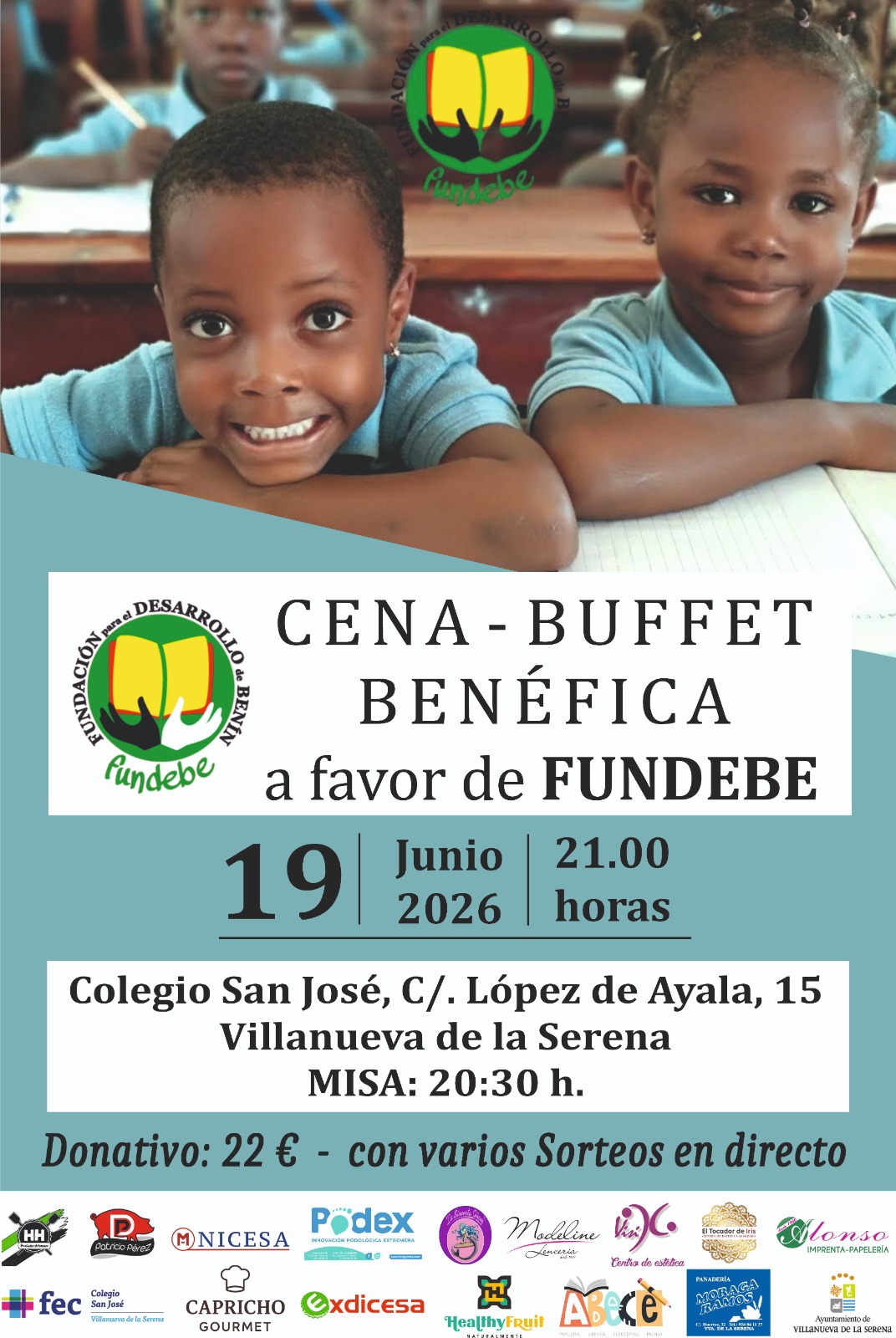 Fundebe 2026 Charity Dinner in Villanueva de la Serena